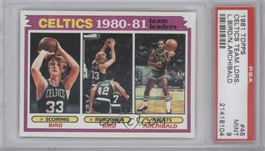 1981-82 Topps - [Base] #45 - Team Leaders - Larry Bird, Nate Archibald [PSA 9 MINT]