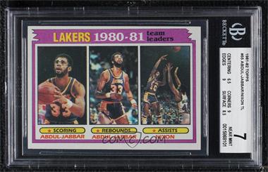 1981-82 Topps - [Base] #55 - Team Leaders - Kareem Abdul-Jabbar, Norm Nixon [BGS 7 NEAR MINT]