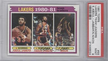 1981-82 Topps - [Base] #55 - Team Leaders - Kareem Abdul-Jabbar, Norm Nixon [PSA 9 MINT]
