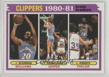 1981-82 Topps - [Base] #63 - Team Leaders - Freeman Williams, Swen Nater, Brian Taylor