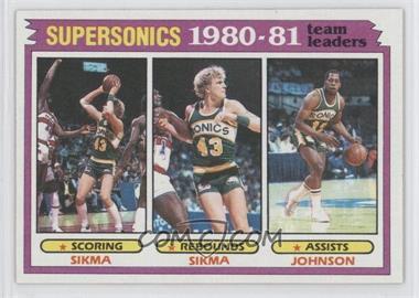 1981-82 Topps - [Base] #64 - Team Leaders - Jack Sikma, Vinnie Johnson