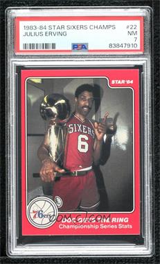 1983-84 Star Philadelphia 76ers 1982-83 NBA World Champions - [Base] #22 - Julius Erving [PSA 7 NM]