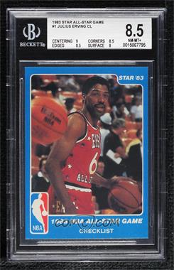 1983 Star NBA All-Star Game - [Base] #1 - Julius Erving [BGS 8.5 NM‑MT+]
