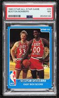 Larry Bird, Robert Parish (East Box Score) [PSA 7 NM]