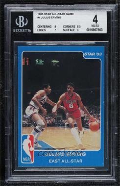 1983 Star NBA All-Star Game - [Base] #4 - Julius Erving [BGS 4 VG‑EX]