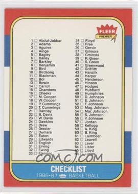 1986-87 Fleer - [Base] #132 - Checklist - Cards 1-132