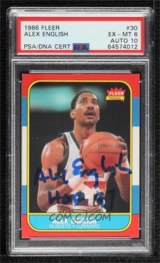 1986-87 Fleer - [Base] #30 - Alex English [PSA/DNA 6 EX‑MT]