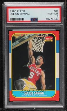 1986-87 Fleer - [Base] #31 - Julius Erving [PSA 8 NM‑MT]