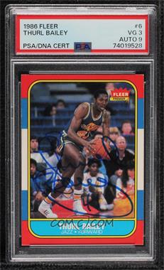 1986-87 Fleer - [Base] #6 - Thurl Bailey [PSA Authentic PSA/DNA Cert]