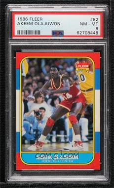 1986-87 Fleer - [Base] #82 - Akeem Olajuwon [PSA 8 NM‑MT]