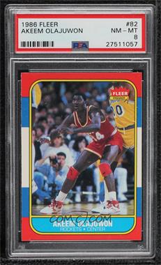 1986-87 Fleer - [Base] #82 - Akeem Olajuwon [PSA 8 NM‑MT]