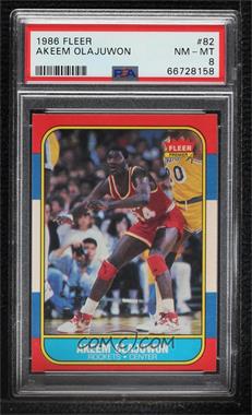 1986-87 Fleer - [Base] #82 - Akeem Olajuwon [PSA 8 NM‑MT]