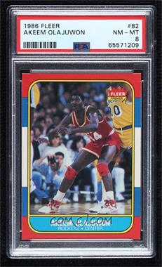 1986-87 Fleer - [Base] #82 - Akeem Olajuwon [PSA 8 NM‑MT]