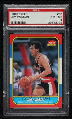 1986-87 Fleer - [Base] #85 - Jim Paxson [PSA 8 NM‑MT]