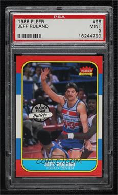 1986-87 Fleer - [Base] #96 - Jeff Ruland [PSA 9 MINT]