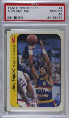 1986-87 Fleer - Stickers #4 - Alex English [PSA 10 GEM MT]