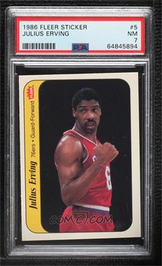 1986-87 Fleer - Stickers #5 - Julius Erving [PSA 7 NM]