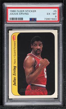 1986-87 Fleer - Stickers #5 - Julius Erving [PSA 6 EX‑MT]