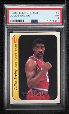 1986-87 Fleer - Stickers #5 - Julius Erving [PSA 7 NM]