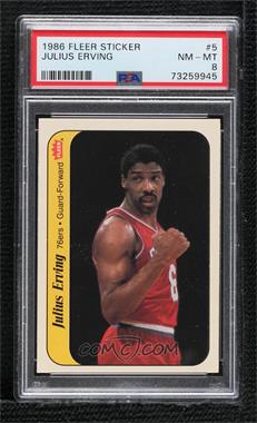 1986-87 Fleer - Stickers #5 - Julius Erving [PSA 8 NM‑MT]