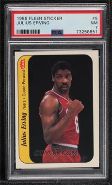 1986-87 Fleer - Stickers #5 - Julius Erving [PSA 7 NM]