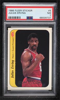 1986-87 Fleer - Stickers #5 - Julius Erving [PSA 7 NM]