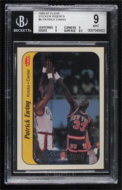 1986-87 Fleer - Stickers #6 - Patrick Ewing [BGS 9 MINT]