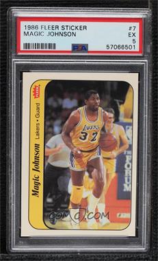 1986-87 Fleer - Stickers #7 - Magic Johnson [PSA 5 EX]