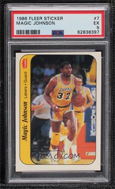 1986-87 Fleer - Stickers #7 - Magic Johnson [PSA 5 EX]