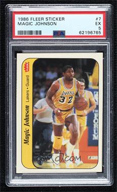 1986-87 Fleer - Stickers #7 - Magic Johnson [PSA 5 EX]