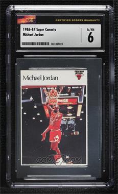 1986 Super Canasta NBA Stickers - [Base] #_MIJO - Michael Jordan [CSG 6 Ex/NM]