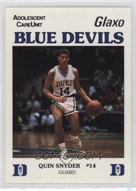 1987-88 Adolescent CareUnit Duke Blue Devils - [Base] #14 - Quin Snyder