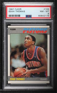 1987-88 Fleer - [Base] #106 - Isiah Thomas [PSA 8 NM‑MT]