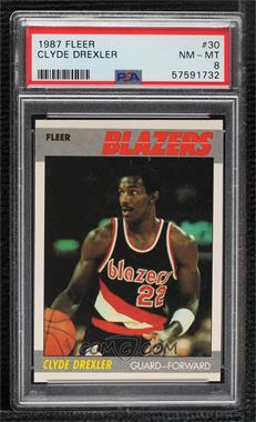 1987-88 Fleer - [Base] #30 - Clyde Drexler [PSA 8 NM‑MT]