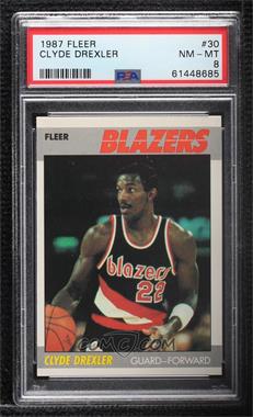 1987-88 Fleer - [Base] #30 - Clyde Drexler [PSA 8 NM‑MT]