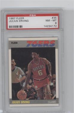 1987-88 Fleer - [Base] #35 - Julius Erving [PSA 8 NM‑MT]