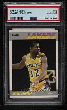 1987-88 Fleer - [Base] #56 - Magic Johnson [PSA 8 NM‑MT]