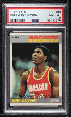 1987-88 Fleer - [Base] #80 - Hakeem Olajuwon [PSA 8 NM‑MT]