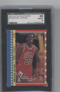 1987-88 Fleer - Stickers #2 - Michael Jordan [SGC 88 NM/MT 8]