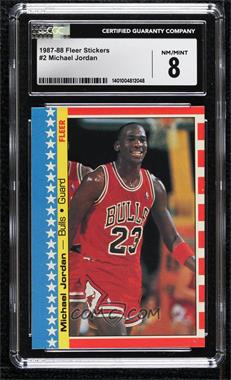 1987-88 Fleer - Stickers #2 - Michael Jordan [CGC 8 NM/Mint]