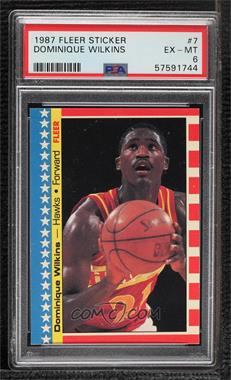 1987-88 Fleer - Stickers #7 - Dominique Wilkins [PSA 6 EX‑MT]