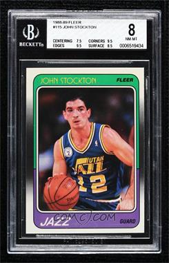 1988-89 Fleer - [Base] #115 - John Stockton [BGS 8 NM‑MT]