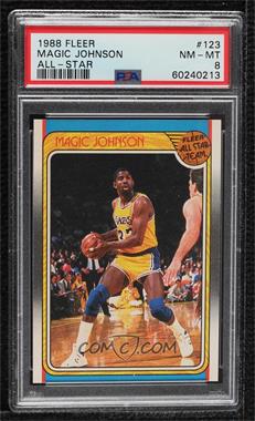 1988-89 Fleer - [Base] #123 - All-Star - Magic Johnson [PSA 8 NM‑MT]