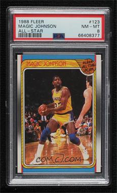 1988-89 Fleer - [Base] #123 - All-Star - Magic Johnson [PSA 8 NM‑MT]