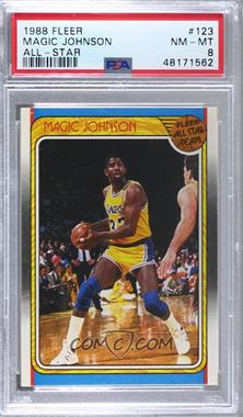 1988-89 Fleer - [Base] #123 - All-Star - Magic Johnson [PSA 8 NM‑MT]