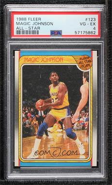 1988-89 Fleer - [Base] #123 - All-Star - Magic Johnson [PSA 4 VG‑EX]