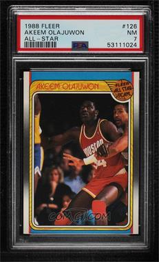 1988-89 Fleer - [Base] #126 - All-Star - Akeem Olajuwon [PSA 7 NM]