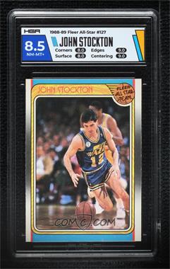 1988-89 Fleer - [Base] #127 - All-Star - John Stockton [HGA 8.5 NEAR MINT/MINT+T]