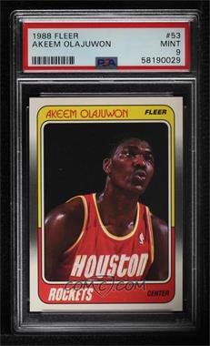 1988-89 Fleer - [Base] #53 - Akeem Olajuwon [PSA 9 MINT]