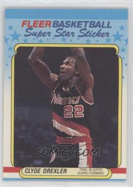 1988-89 Fleer Super Star Sticker - [Base] #3 - Clyde Drexler [Good to VG‑EX]